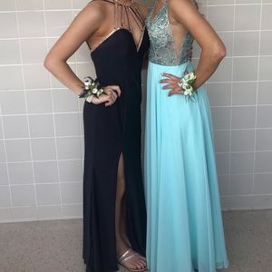 navy blue prom dress